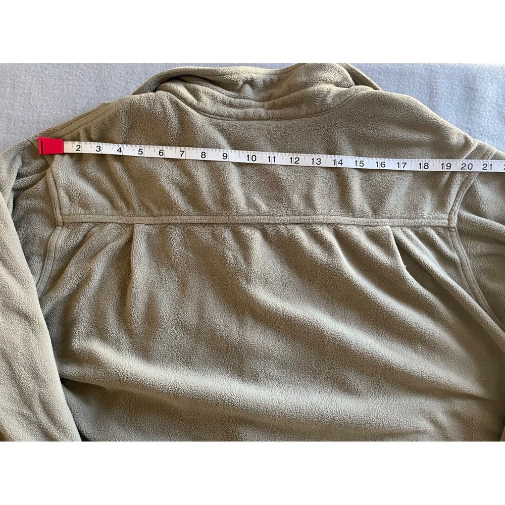 VTG Woolrich Mens Fleece Shirt Jacket Tan Khaki Button Up L Large *READ* - Picture 13 of 14